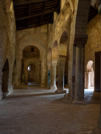 Church of the public Monastery of Suso in San Millan de la Cogolla, Rioja, Spainの写真素材