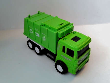 Childrens toys, toy truck on the road