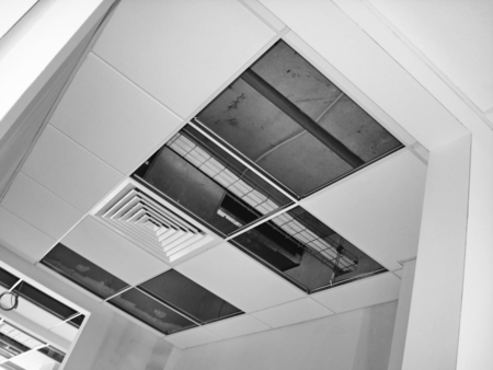 Works building finishing ceiling inside office premises