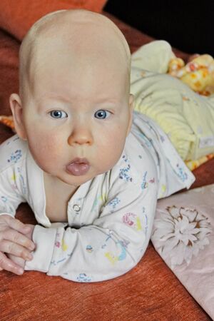 Little boy kid child closeup in room home