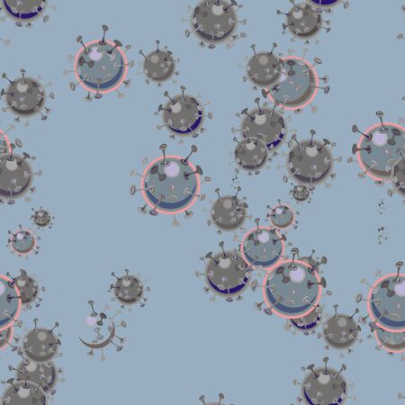 Coronavirus Seamless Pattern Pandemicのイラスト素材