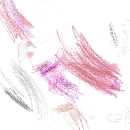 Baby Art drawing Child pictures colored on paperの写真素材