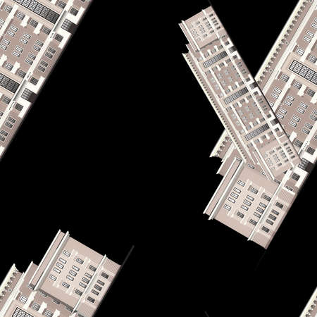 Seamless abstract architectural elements from drawings of plansの写真素材