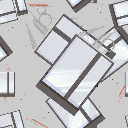 Seamless abstract architectural elements from drawings of plansの写真素材