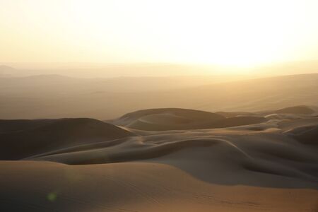 Sunset over Ica Desert, Close to Huacachina Oasis. Ica, Peru.の写真素材