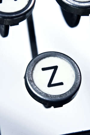 Letter \'Z\' of the keyboard of an old typewriterの写真素材