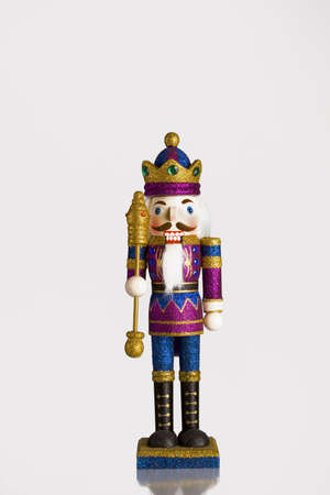 Wood toy king on a white background