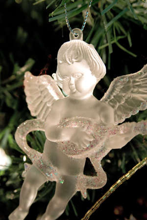 Crystal angel christmas decorations.の写真素材