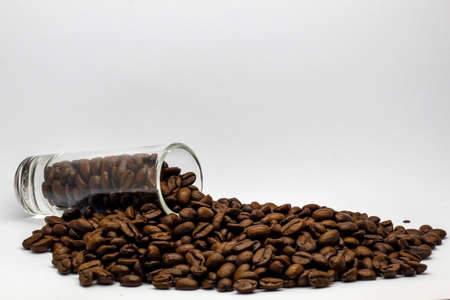 Coffee beans on white background