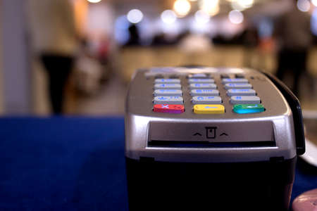 Bangkok,Thailand,  November 11, 2018 : Credit card payment, buy and sell products & service, close-up button.のeditorial素材