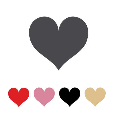 Heart vector icon in different colorsのイラスト素材