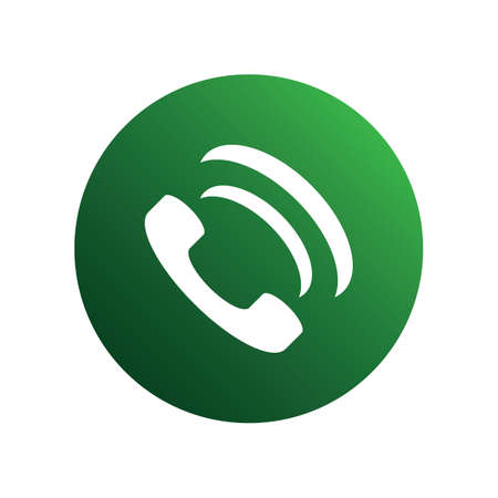 Phone handset green spherical icon for businessのイラスト素材
