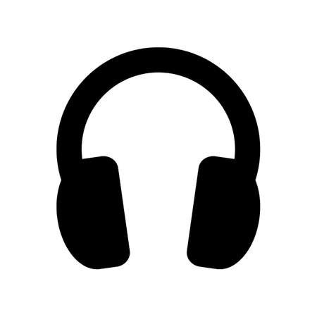 Black silhuoette headphones iconのイラスト素材