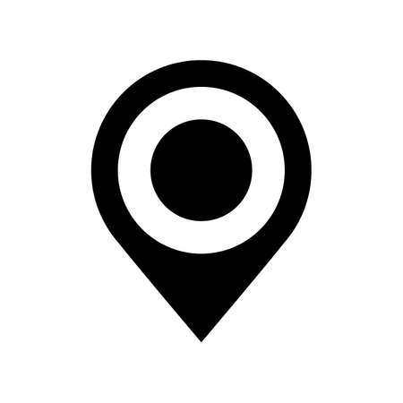 Black silhuoette location pin iconのイラスト素材