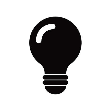 Flat black light bulb iconのイラスト素材