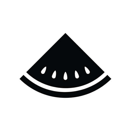 Black silhouette watermelon fruit iconのイラスト素材