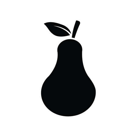 Black silhouette pear fruit iconのイラスト素材