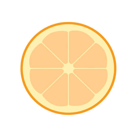 Flat color orange fruit iconのイラスト素材