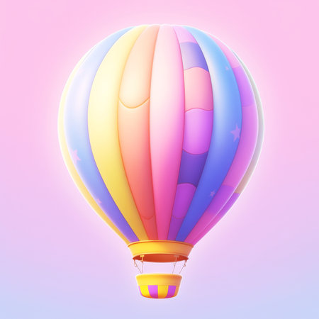 Colorful Hot Air Balloon Floating in the Skyの素材