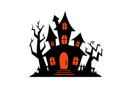 Haunted House of Shadows: Dark Secrets Lurking in the White Mistのイラスト素材