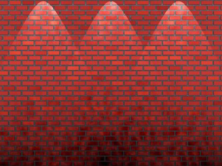shined red brick wallの写真素材