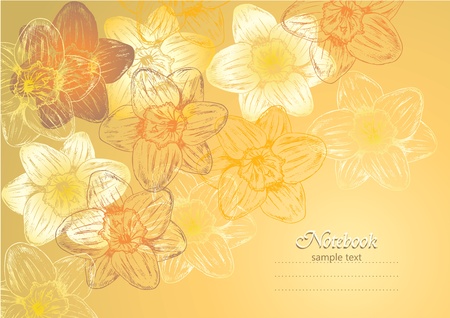 flower background for postcard or notebookのイラスト素材
