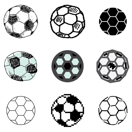 soccer ball icons vector set のイラスト素材
