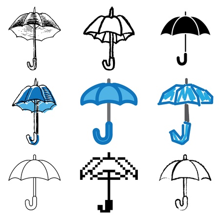 umbrella icons vector set のイラスト素材