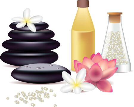 spa still life isolated on white photo-realistic vector illustrationのイラスト素材