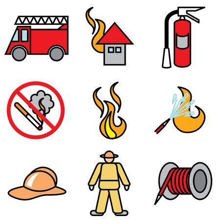 fire icons vector set のイラスト素材