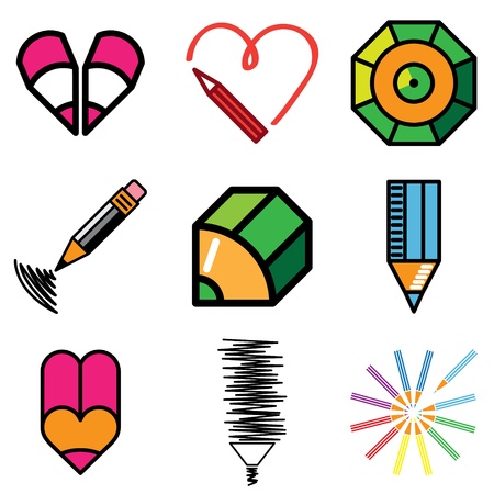 pencil icons vector set のイラスト素材