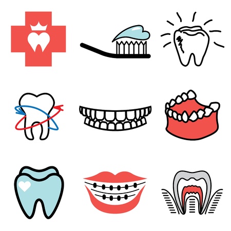 stomatology icons vector set のイラスト素材