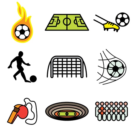 soccer hand drawn icons in vectorのイラスト素材
