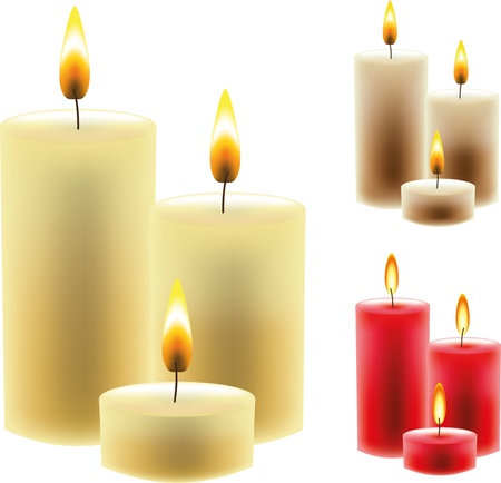  christmas candles photo-realistic illustrationのイラスト素材