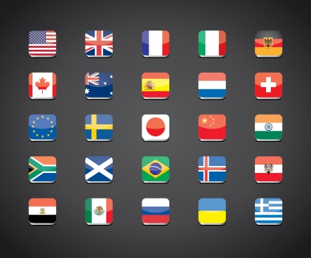most popular countries flags vector apps iconsのイラスト素材