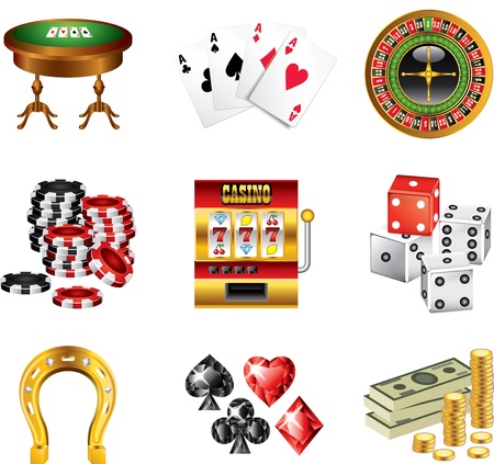 casino icons detailed vector setのイラスト素材
