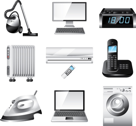 home appliances detailed vector setのイラスト素材
