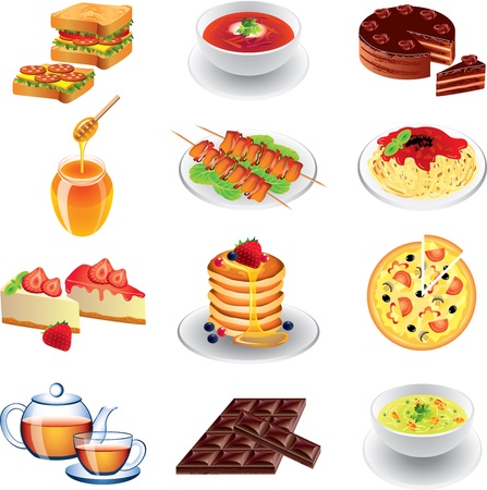 food photo-realistic vector setのイラスト素材