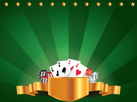 Casino green luxury horizontal background with golden labelのイラスト素材
