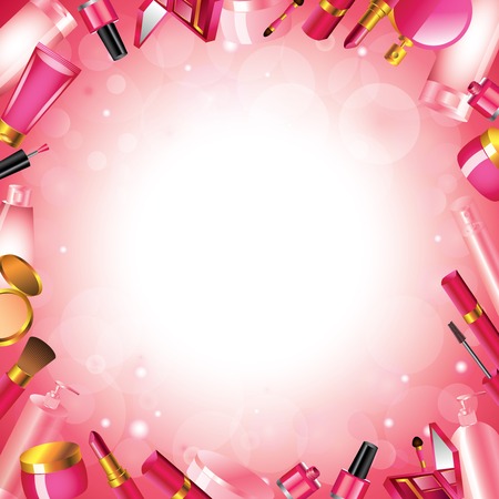 Cosmetics frame shiny and luxury vector backgroundのイラスト素材