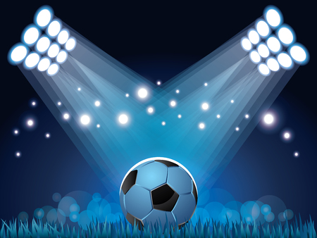 Stadium lights and soccer ball sport のイラスト素材