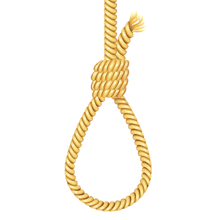 Rope loop isolated on white photo-realistic vector illustrationのイラスト素材