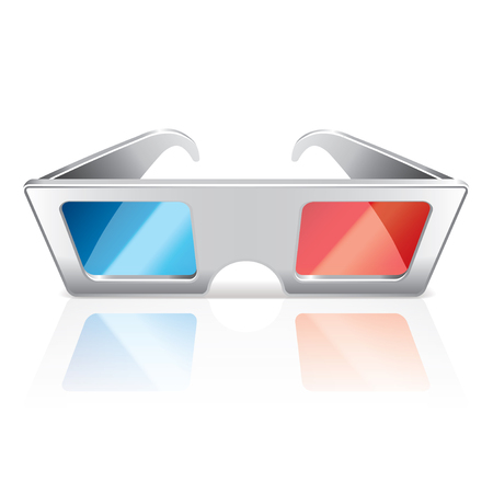 3d glasses isolated on white photo-realistic vector illustrationのイラスト素材