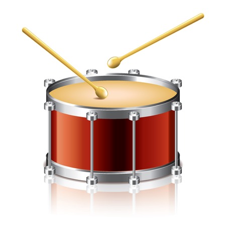 Bass drum vector isolated on white photo-realistic  illustrationのイラスト素材