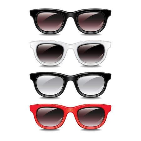 Stylish sunglasses isolated on white photo-realistic vector illustrationのイラスト素材