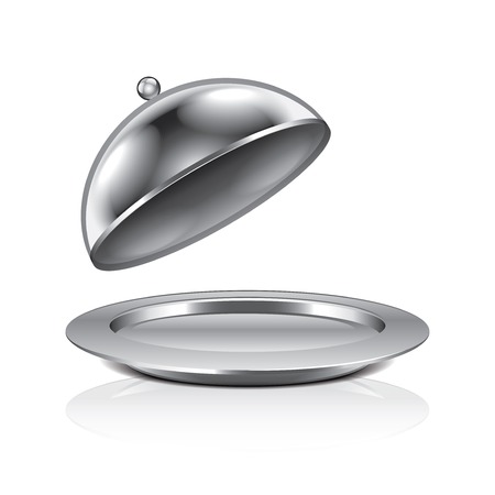 Restaurant cloche isolated on white photo-realistic illustrationのイラスト素材