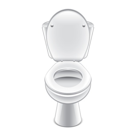 Toilet bowl isolated on white photo-realistic vector illustrationのイラスト素材