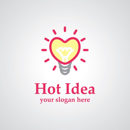 Light bulb as heart vector icon design, icon idea for creative brandのイラスト素材