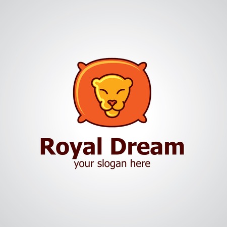 Sleeping lion as pillow vector icon design, icon idea for textile brandのイラスト素材