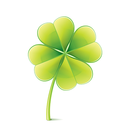 Clover leaf isolated on white photo-realistic vector illustrationのイラスト素材